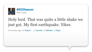 Illustration for article titled East Coast Earthquake? QUICK! To Twitter!